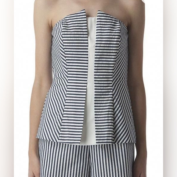 Do & Be Navy Blue and White striped Small Romper - Picture 4 of 9